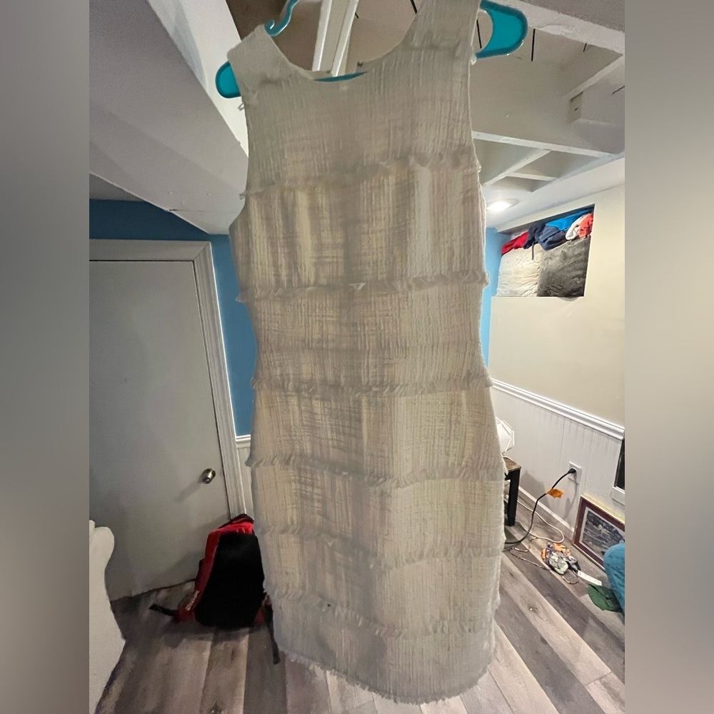 8T Women’s J. Crew Dress White with fun ruffles